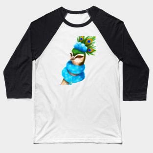 Cute Peacock Drawing Baseball T-Shirt